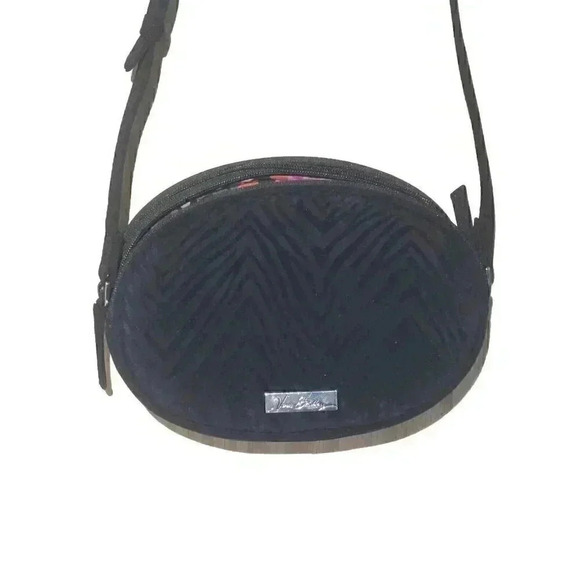 Vera Bradley Handbags - Vera Bradley Zebra Flock Crossbody Black Velvet Velour Zebra Rosewood Purse